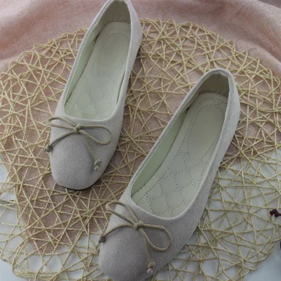 CLS019 korean branded butterfly knot campus casual fancy flat women shoes