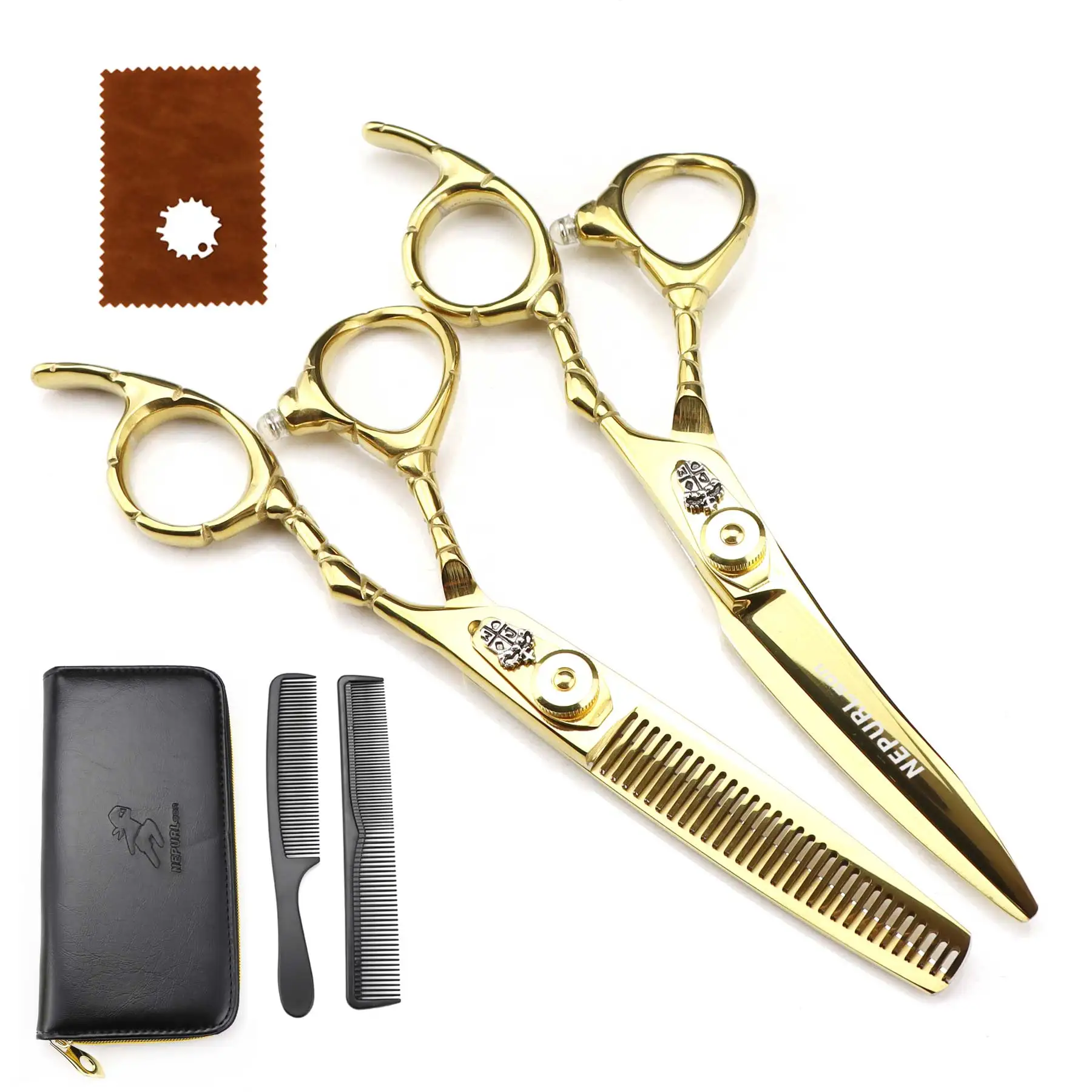 NEPURLson 6 0 дюймов Золотая Корона инопланетянин личность Парикмахерские ножницы парикмахерские наборы ножниц