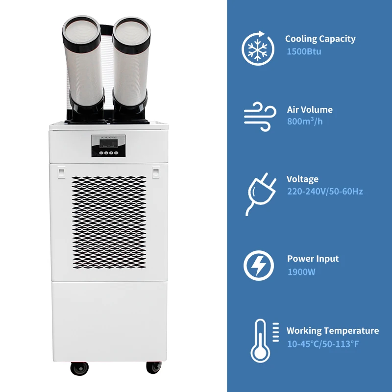 15000btu Shake Head Portable Air Conditioner Cooling Mobile Spot Air Conditioner For Outdoor Exhibition