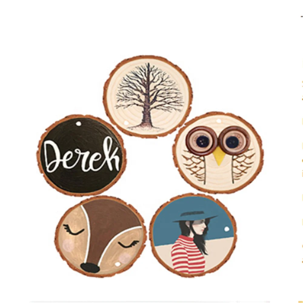 Wood crafts Hole Wooden Circles Great for Arts and Crafts Christmas Ornaments DIY Crafts