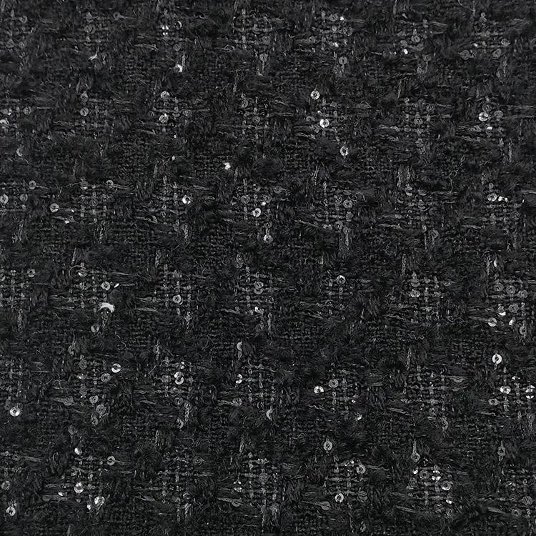 
Classic Style Wool Acrylic Blended Sequin Fabric for Overcoat 