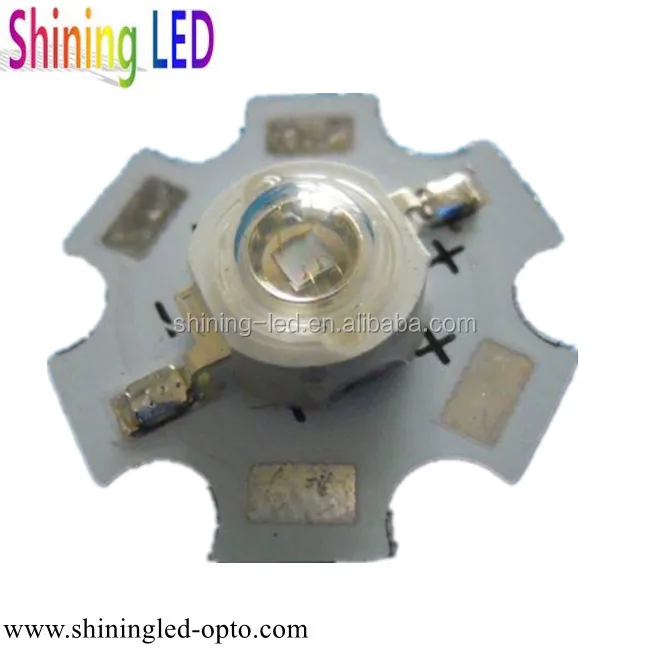 High Power Purple Ultraviolet 3W 365nm 375nm 385nm 395nm 405nm 415nm 425nm 435 UV LED Chip with dia 20mm Star PCB heatsink base