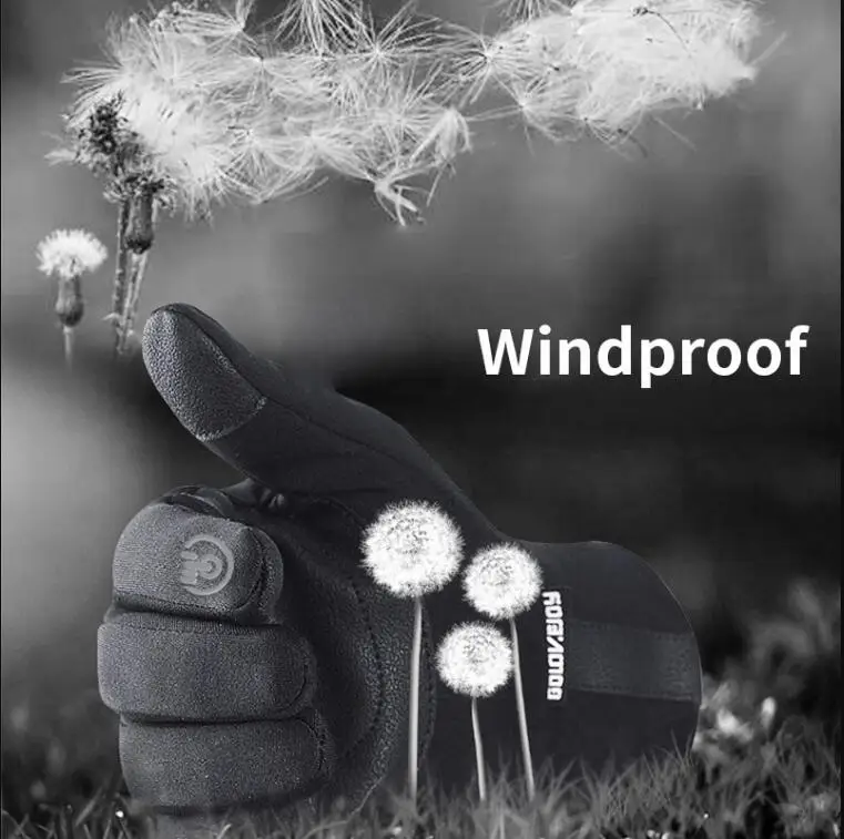
Winter Waterproof Gloves Touch Screen Anti-Slip Zipper Gloves Men Women cycling Warm Fluff Comfortable Gloves 