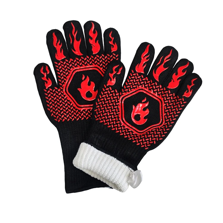 Термостойкие Нескользящие хлопковые перчатки для барбекю