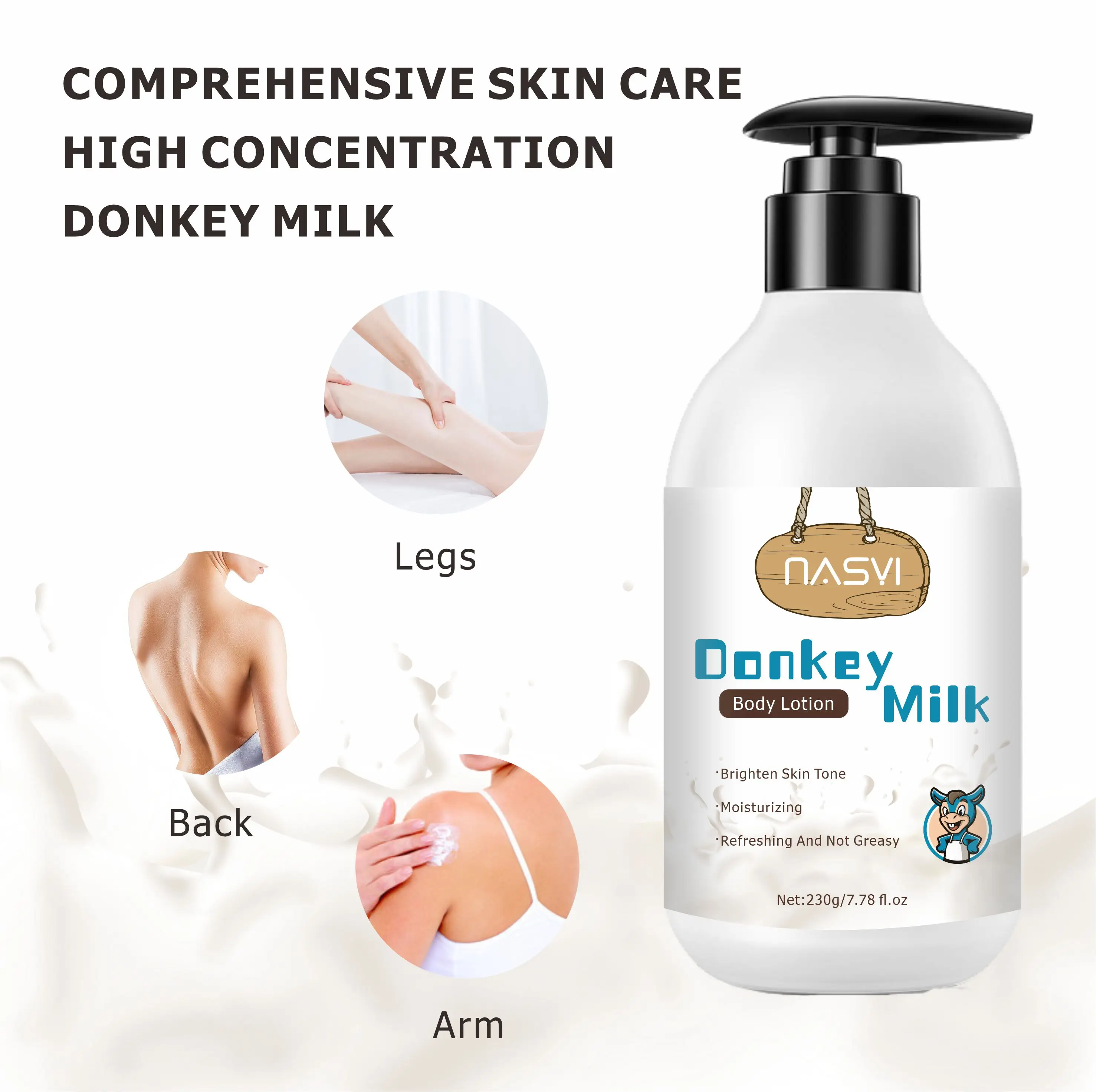 Wholesale Factory Price Amino Acid Donkey Milk Moisturizing Firming Brightening Body Milk