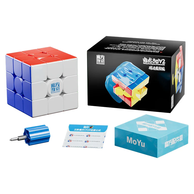 New MOYU Meilong 3M V2 Magnetic Magic Cloth Version Cube 3x3 Magnetic Speed Cube Professional Speed Puzzle Fidget Toys