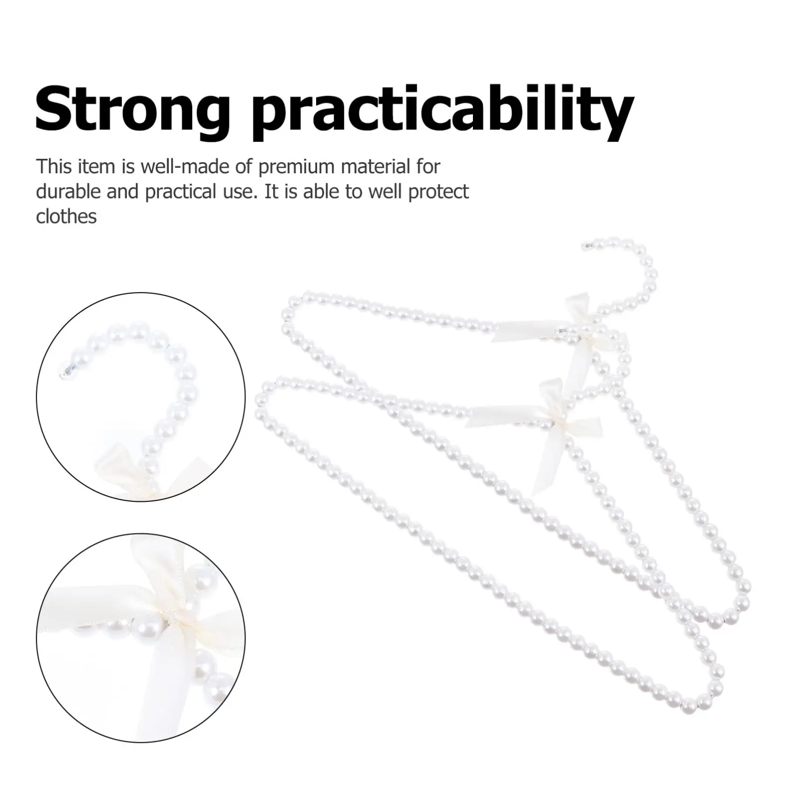 Sample Free Exquisite Luxury Beads Coat Clothes Hangers Pearl for Boutique Women Dress Pearl Hanger