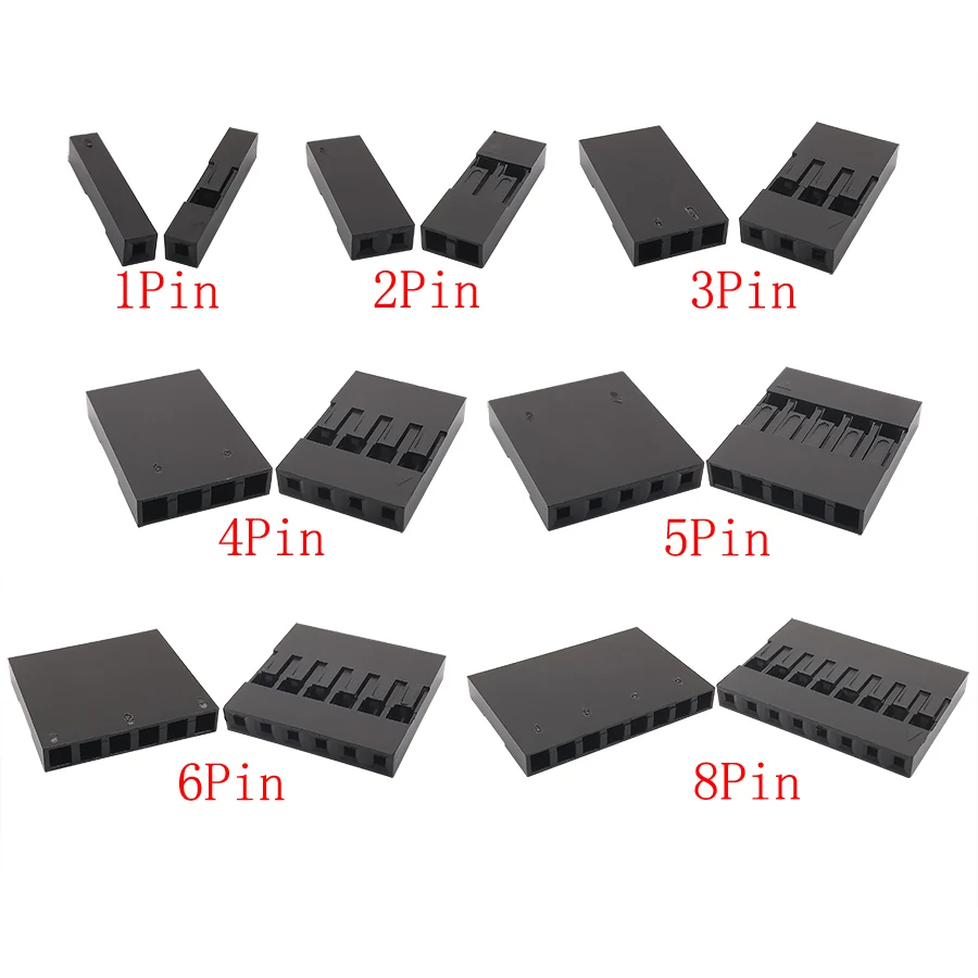 310Pcs/Set Pitch 2.54mm Male Female Crimp Terminal 1/2/3/4/5/6/8Pin Plastic Housing Pin Header DIY Kit Wire Jumper Connector