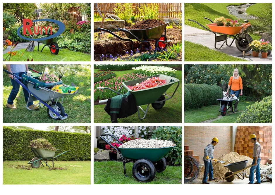 Concrete Buggy Barrow Wheel WB5009 Best-selling Metal Tray Garden Wheelbarrows