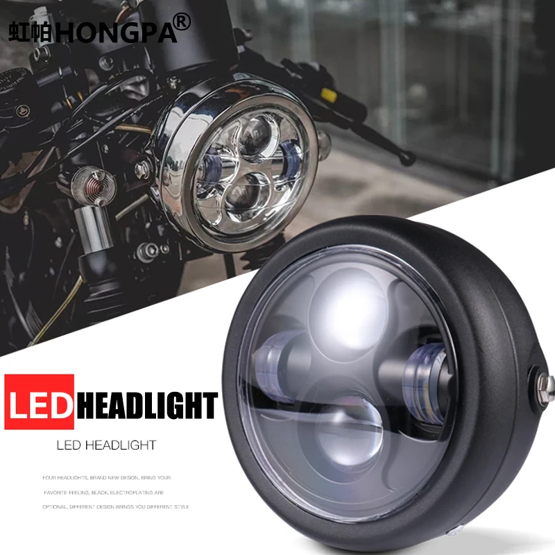 Motorcycle led headlights headlamp projector light For Chopper Bobber