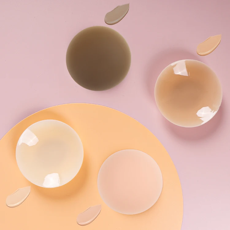 hot sale soild color opaque waterproof reusable safety adhesive nipple cover invisible silicone nipple pasties