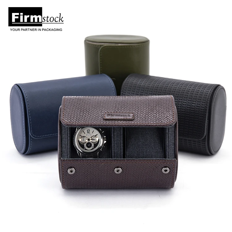 Custom Best Gift Waterproof Multi-purpose Waxed Canvas Watches Straps Storage Bag Travel leather Watch Roll