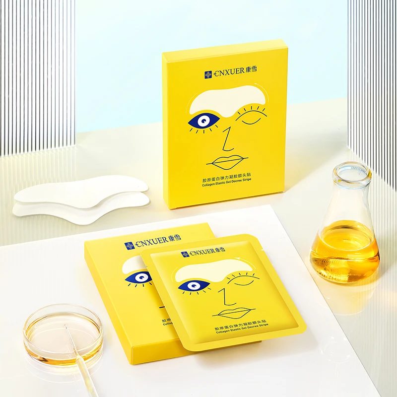 OEM Custom Face Forehead Patch Anti Wrinkle Fades Collagen Organic Hydrogel Hydrating  Firming Facial Skin Care Wrinkle Patch