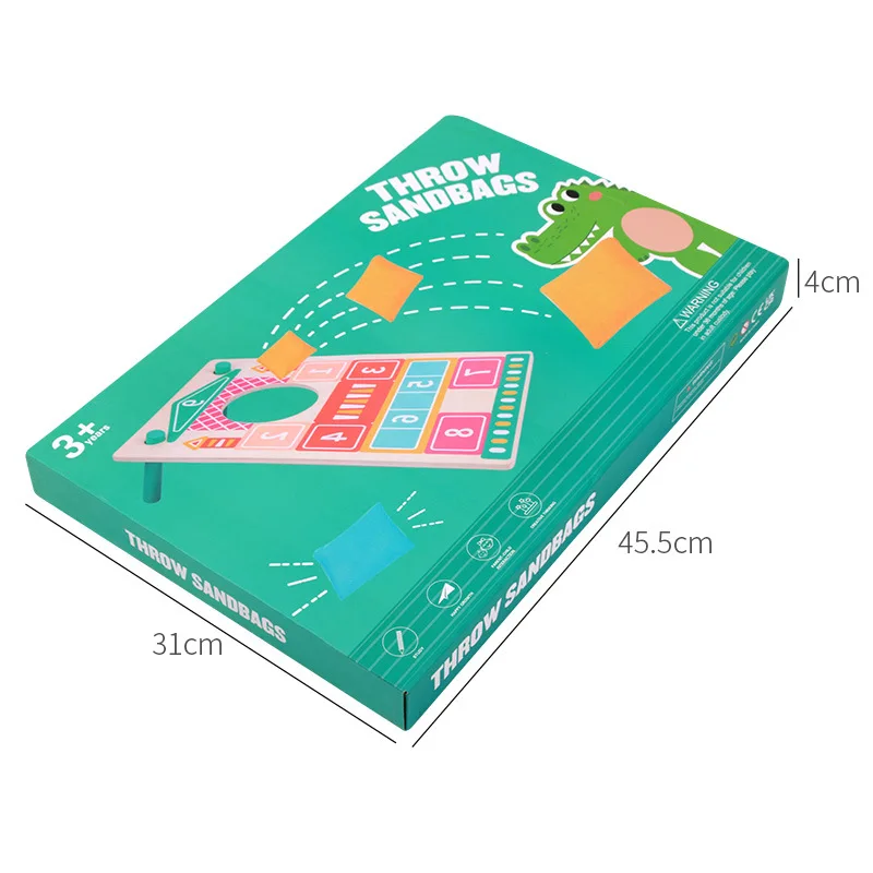 kids Outdoor Toys Custom Wooden Portable Beanbag Toss Game Sandbag Board Toddler Wooden Portable Bean Bag Throwing Game