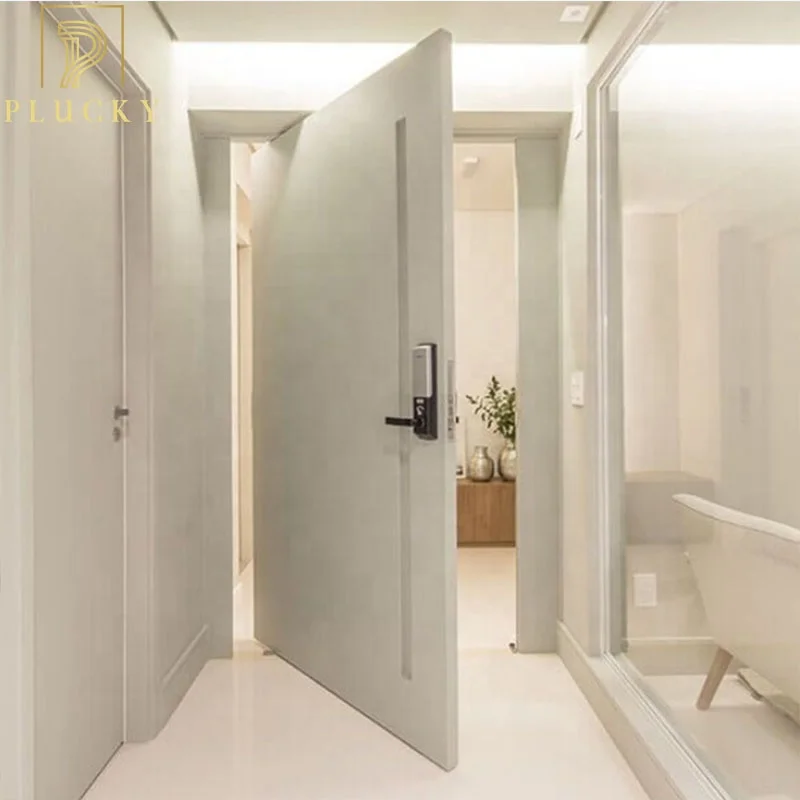 Modern design exterior pivot solid wood front door timber entry pivot door 