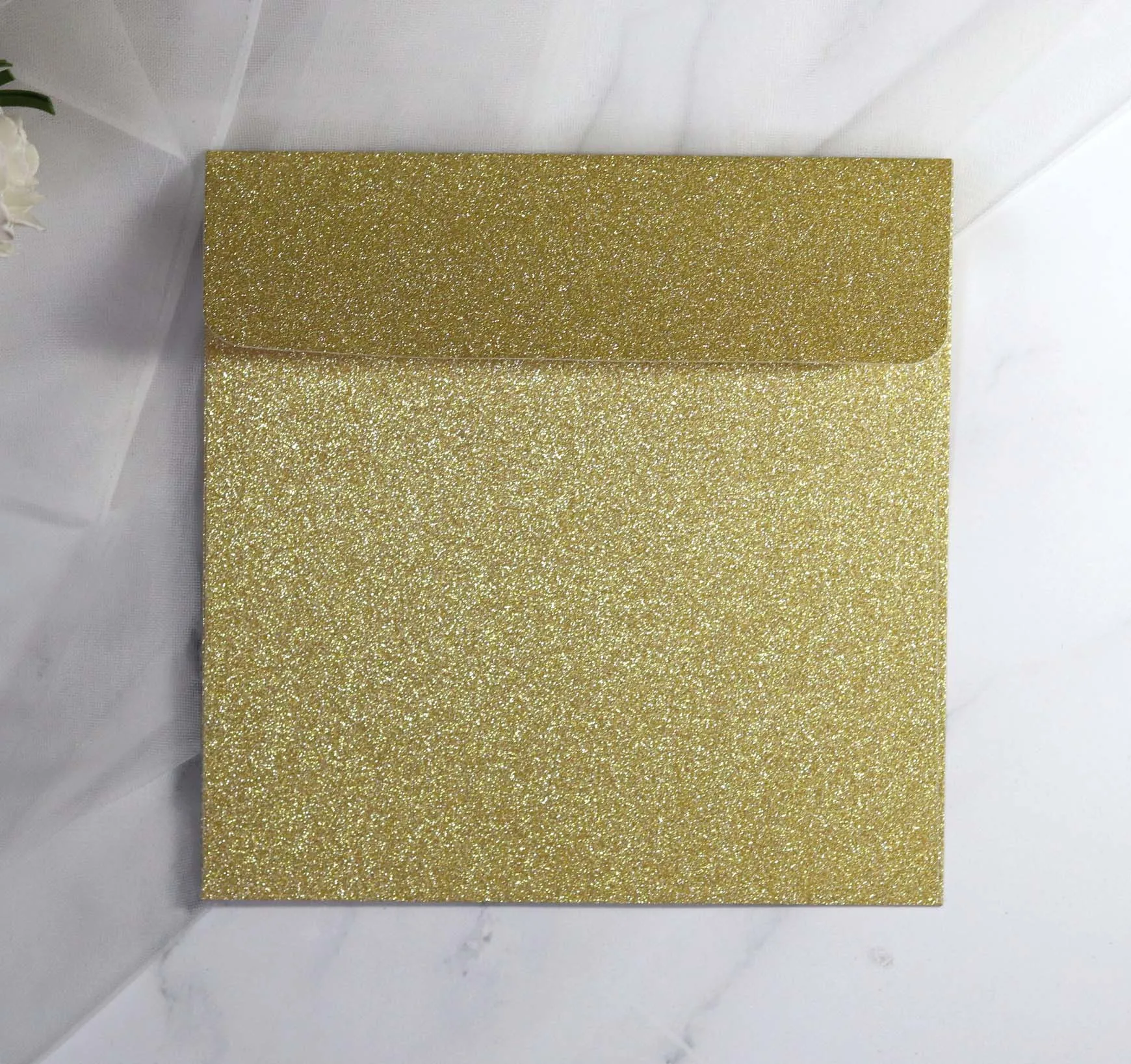 Custom Logo A Glitter Wedding Paper Gift Envelope High Quality Decorate Invitation Letter Envelope
