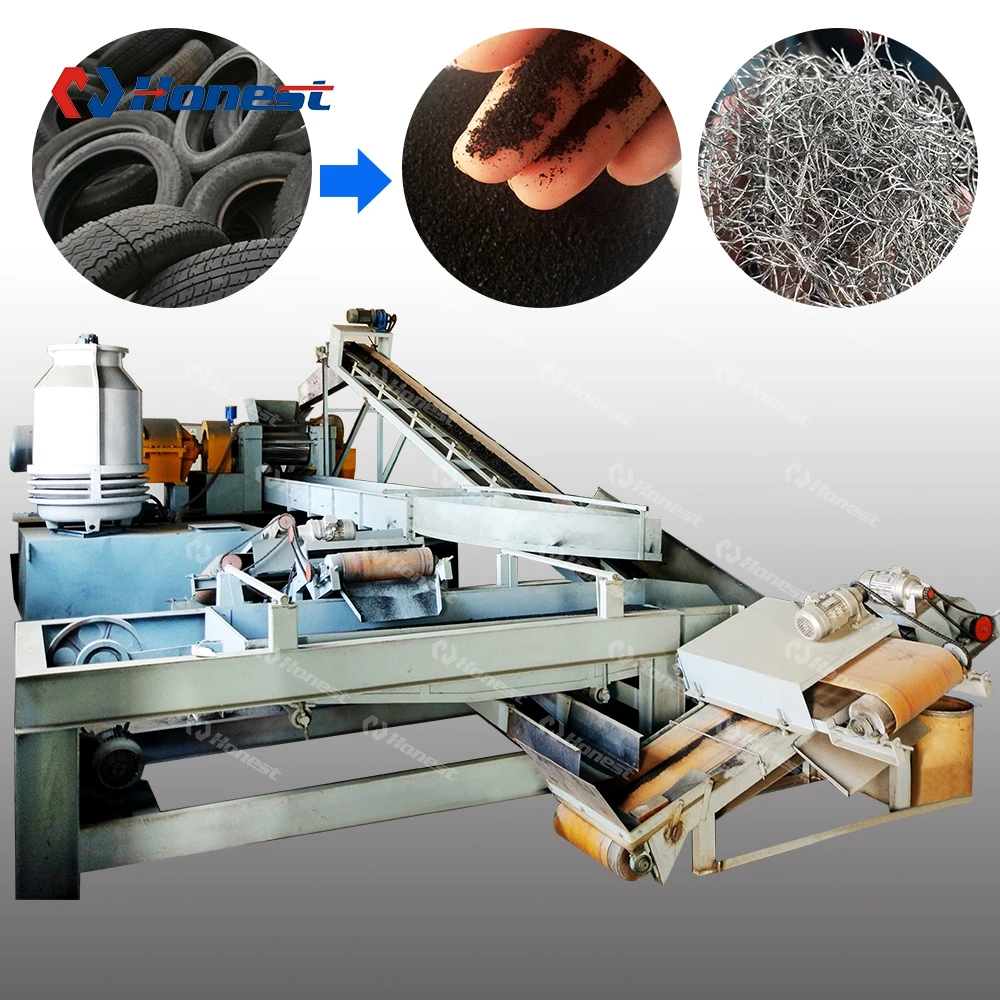 
Scrap Tire Recycling Machine Produce Rubber Granule And Rubber Powder 