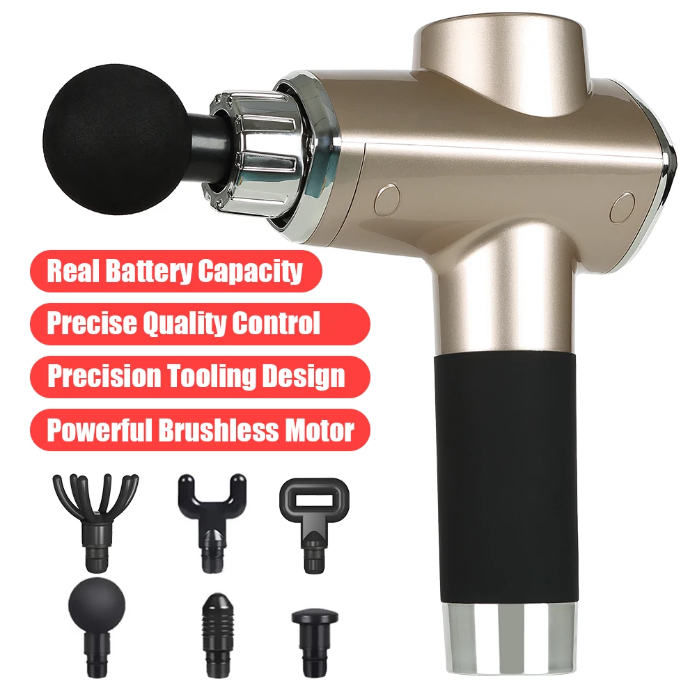 Brushless Handheld Massage Gun 20-speeds Adjustable 14mm Deep Tissue Body Massager Muscle Massage Tools With Led Screen