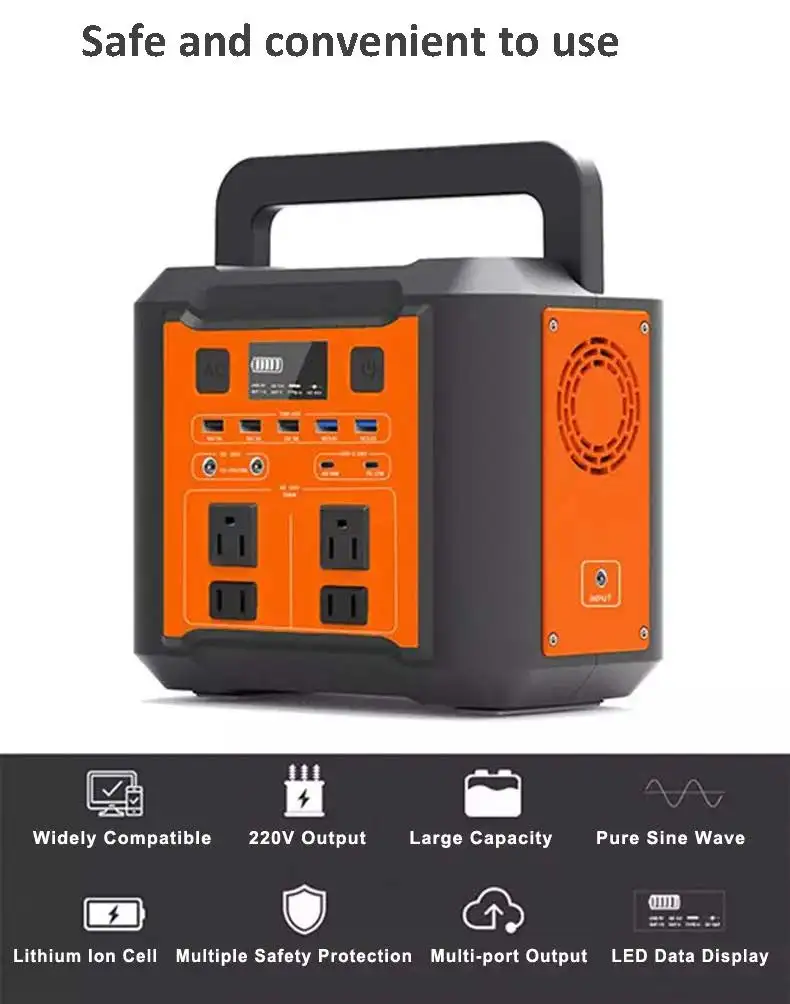 110V 220V Lifepo4 Battery Off Grid Portable Solar Power Generator 300W Portable Power Station