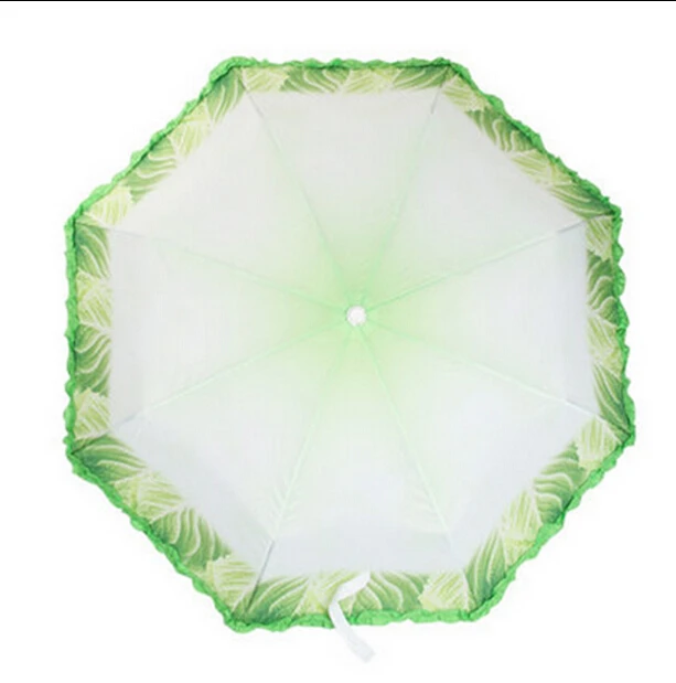 Creative folding umbrella for plants portable tiny vegetable umbrella Promotional Logo Printing 3 Fold Advertising Travel