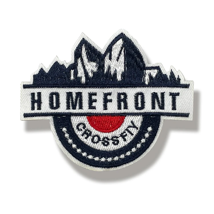 Manufacture top quality polyester yarn material shirt embroidery collar label patch tag