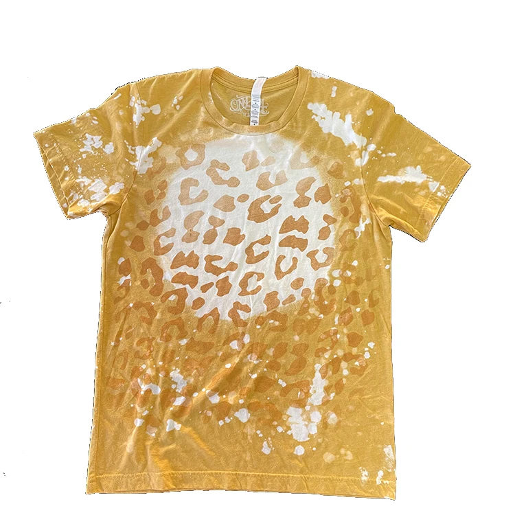 News US Men Women Unisex Bleach Design Printed Tees Sublimation Blank Shirt Faux Bleached Look Polyester T Shirts