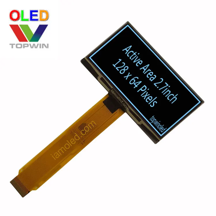 2.7' 2.7inch 2.7 inch 128x64 resolution white colour P35801 oled display with spd0301 driving IC 22pin connector P35802