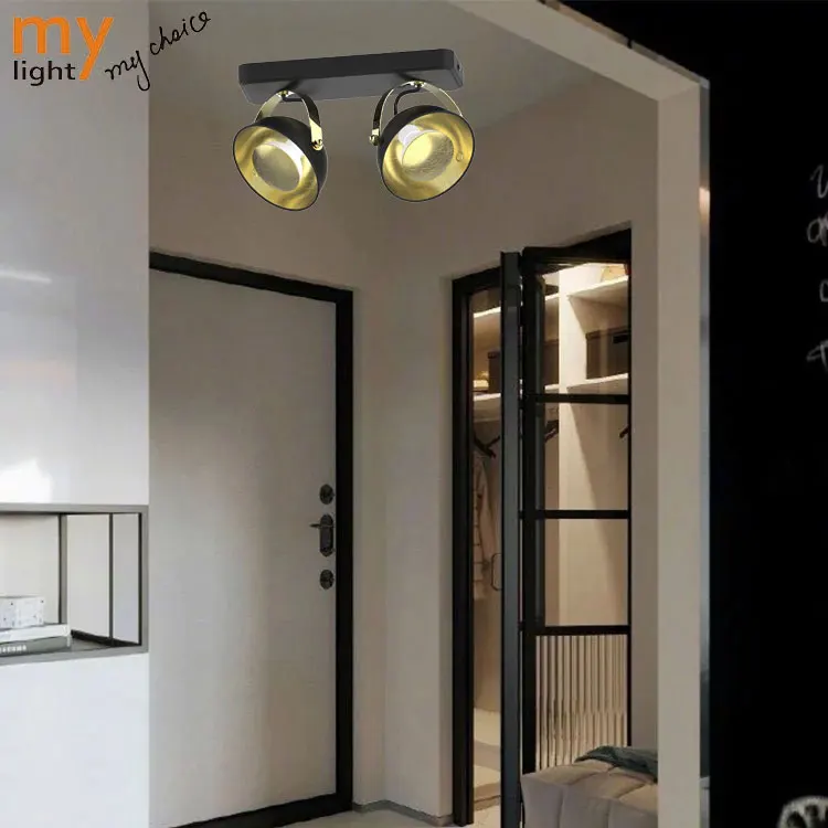 
Ceiling Mounted Twin Flexible Rotatable Track Light High Quality 