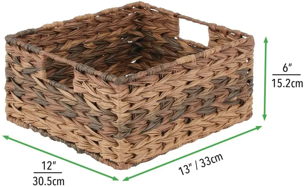 Natural Seagrass Rattan Willow Wicker Storage Baskets Set of 3 Hand Woven Organizing Decorative Water Hyacinth Storage Baskets