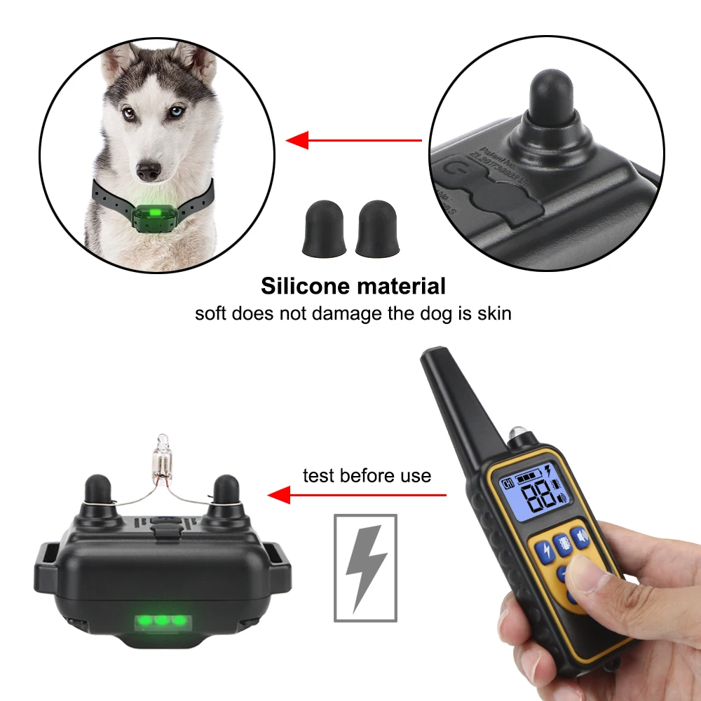 
Collar Rechargeable Electric With LCD Display for All Size Waterproof Remote Control Pet Dog Training Bark stopper 