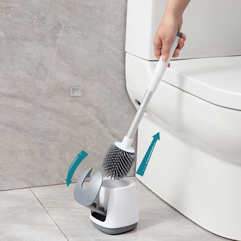 Opening and closing toilet brush set TPR brush