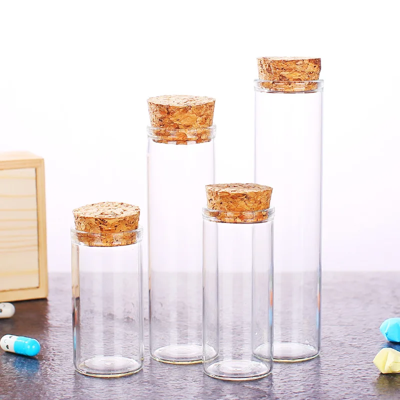 Боросиликатные стеклянные флаконы, Мини Стеклянная бутылка с пробкой, 15 мл, 20 мл, 30 мл, 50 мл, 60 мл