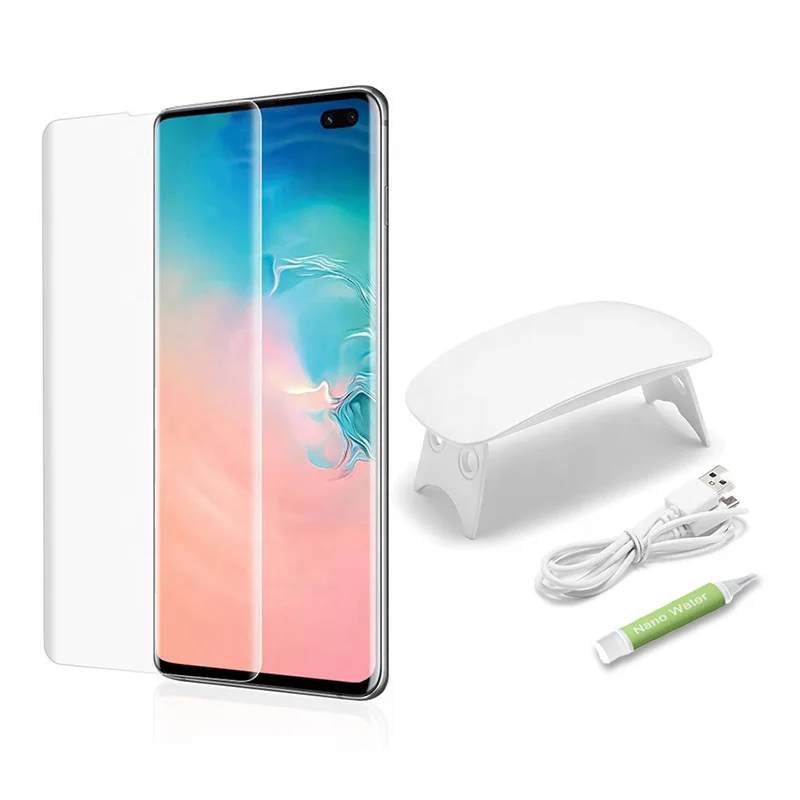 
Liquid Curved UV Tempered Glass Film For Samsung Note S20 Plus Tempered Glass Screen Protector With LED Light 