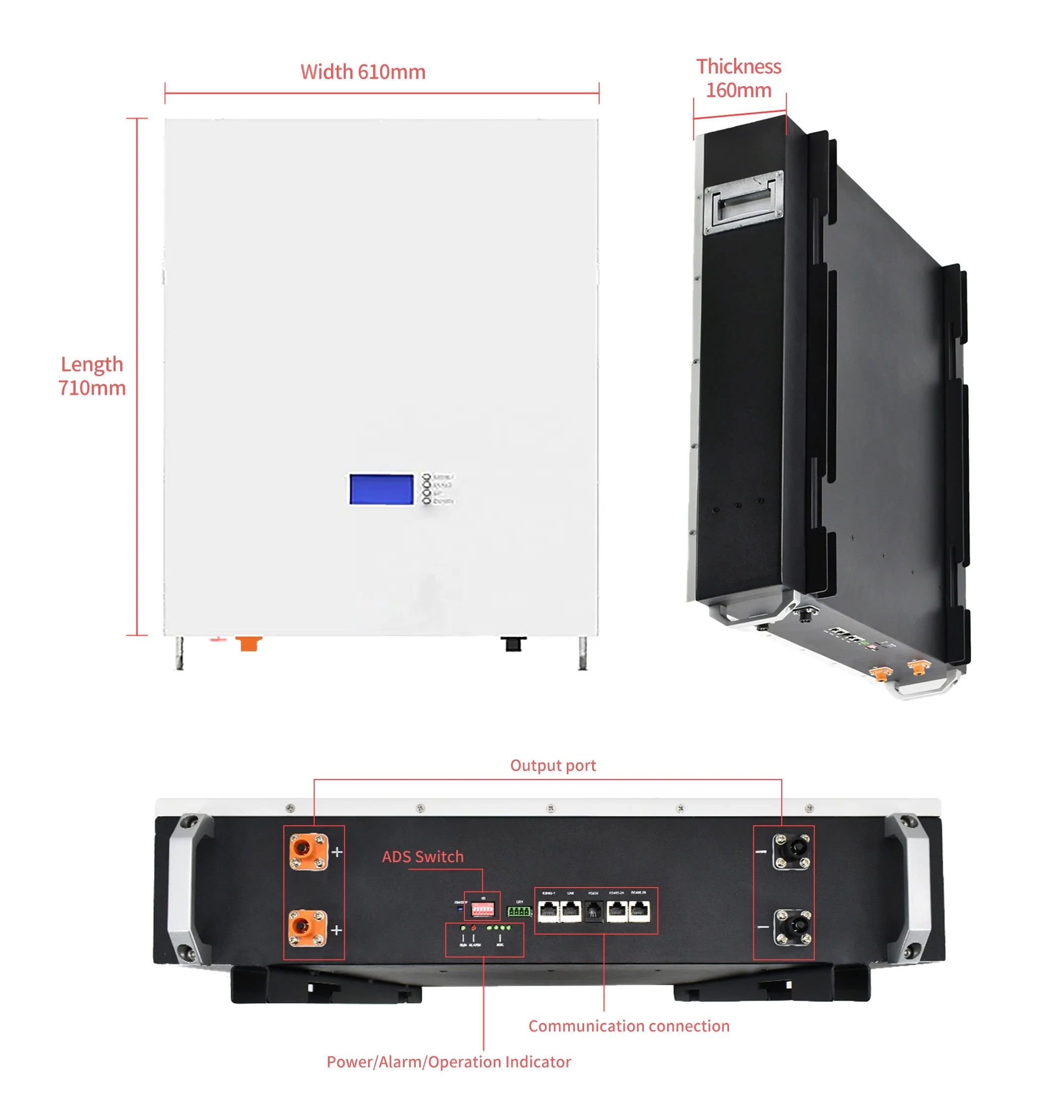 Super Thin Power Wall mounted Battery 48V 100AH 200AH  Power Wall 5Kwh 10Kwh Home Energy Storage Battery