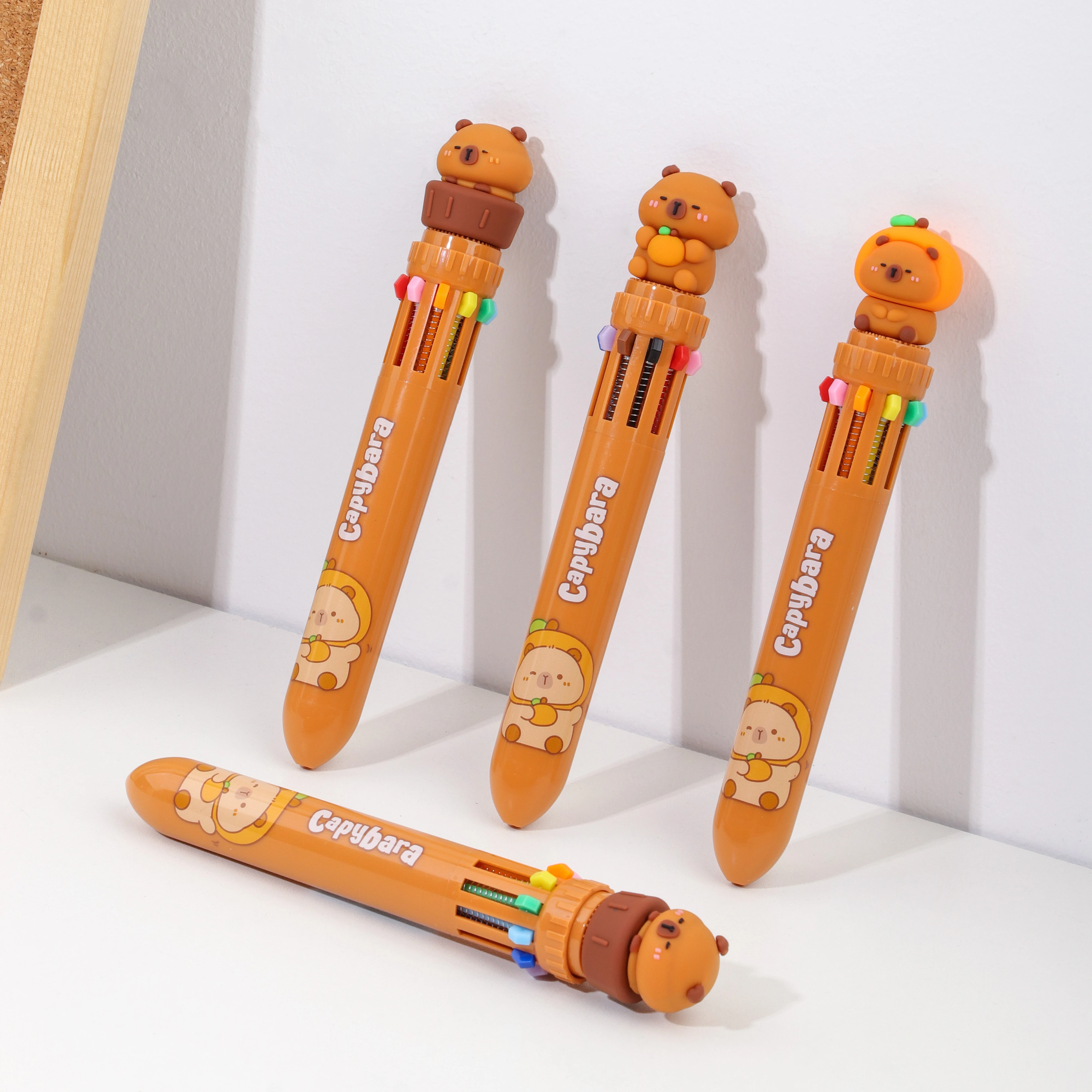 KUKI Brand Promotional  Customized Capybara Ten Color Ballpoint Pen School Hand Account Supplies Pen Stationery