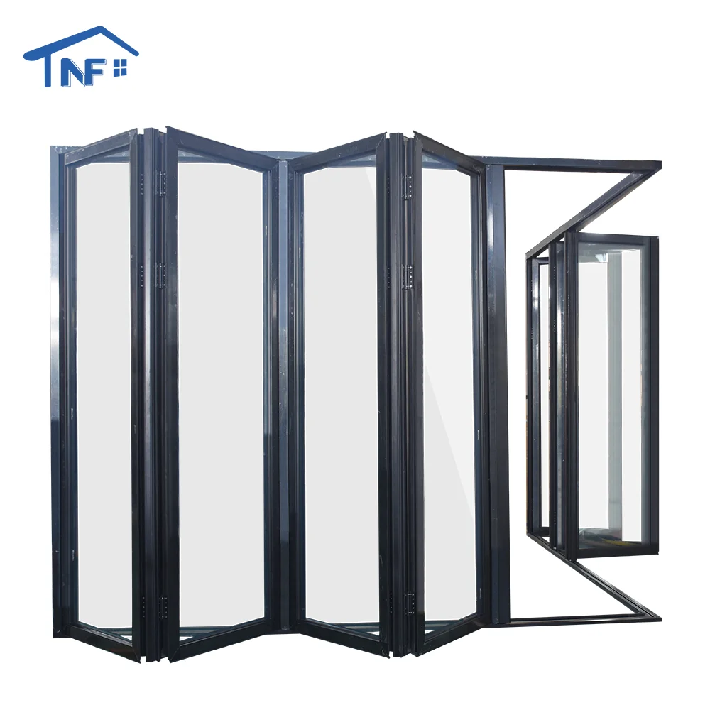 AS2047 Standard Residential Entry Doors Stacker Sliding Doors Double Glazed Horizontal Aluminium Accordion Doors Aluminium Alloy