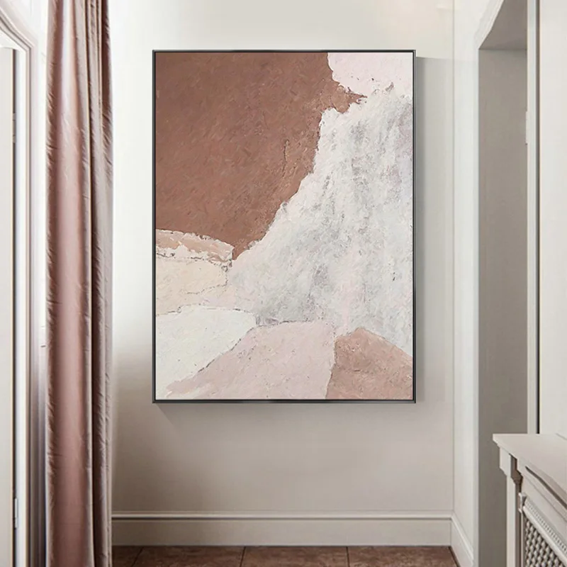 Modern Painting Simple Nordic Abstract Wabi-sabi Style Handpainted Texture 0il Painting