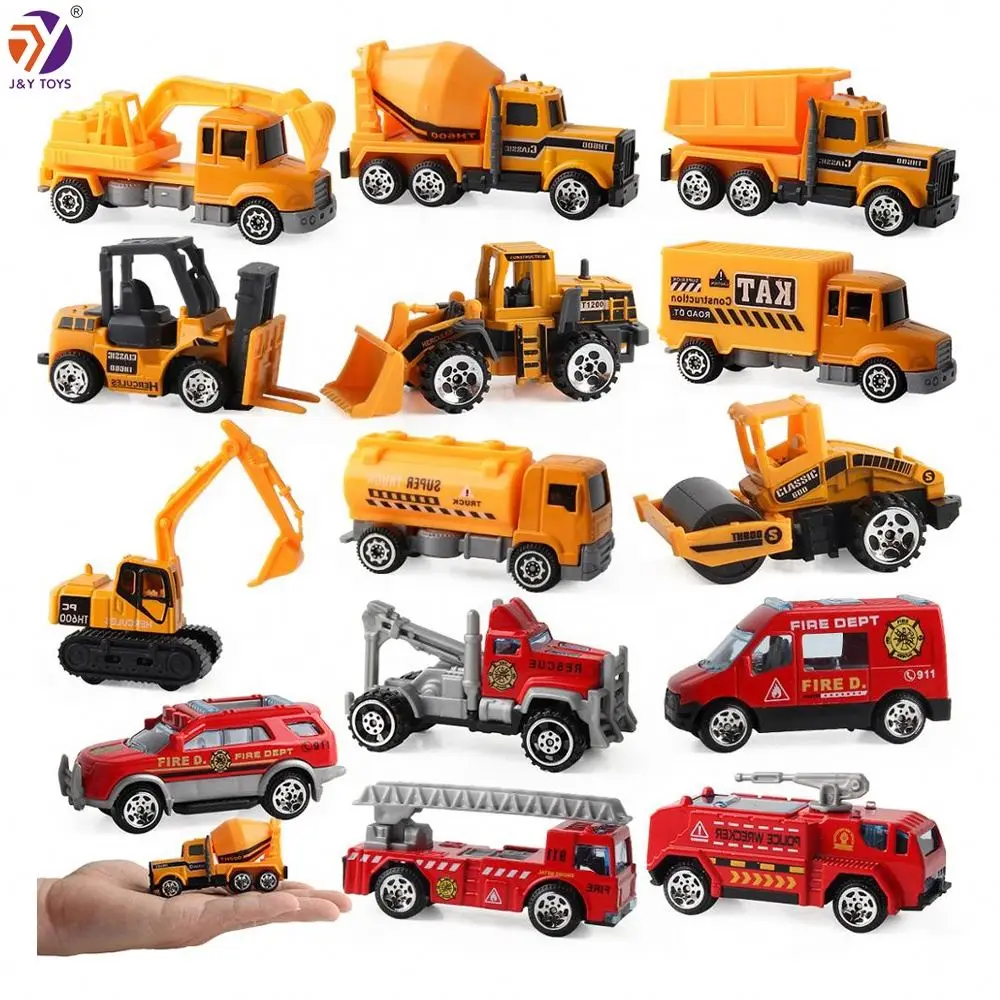 Simulation 1:64 mini diecast model vehicles taxi alloy fire truck toy car die cast car toy set for kids