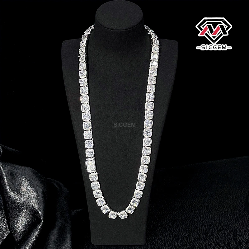 SICGEM Pass Diamond Tester Moissanite Necklace 925 Silver Diamond Chain VVS  Moissanite Necklace Women