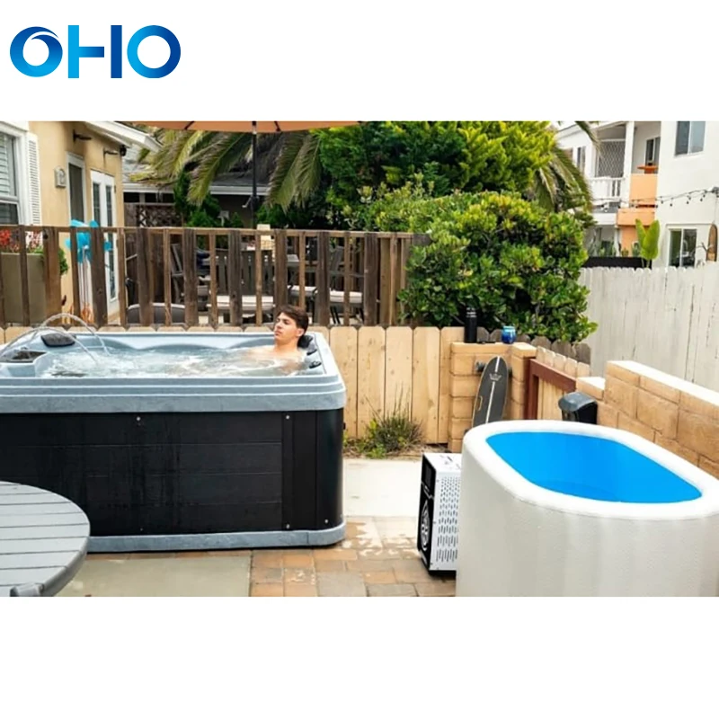 OHO Newly Outdoor Inflatable Double Wall Fabric Customized Ice Bath Spa Chilling Pool