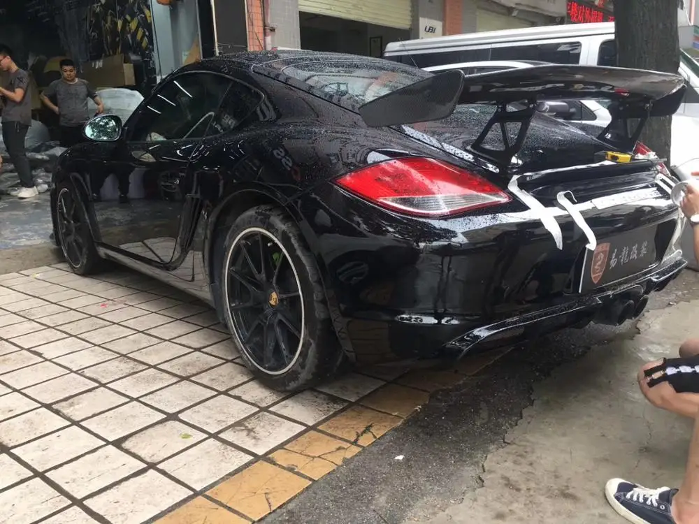 KM for Porsche 981 987 718 models FRP material  roof spoiler top wing rear spoiler