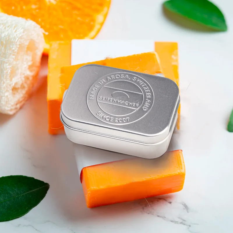 OEM & ODM Silver Rectangle Tin Aluminium Soap Box With Drainer Soap Aluminum Tin Containers Box Soap Metal Box