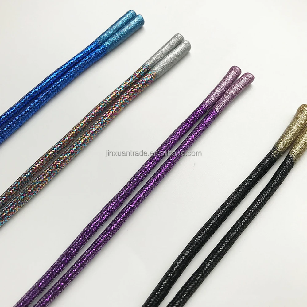 125 см длиной, модные блестящие пятнистые металлические шнурки на заказ для толстовок