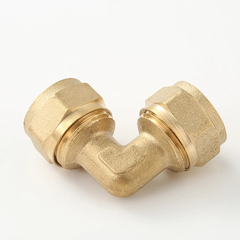 brass gas fittings  ELBOW copper  fitting 16x16mm yellow brass elbow accessories PEX PIPE FITTING