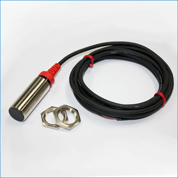 M18 cylinder 2-wires inductive proximity sensor, no polarity, 8mm PNP.NO, unshielded & 8mm range magnetic metals detection