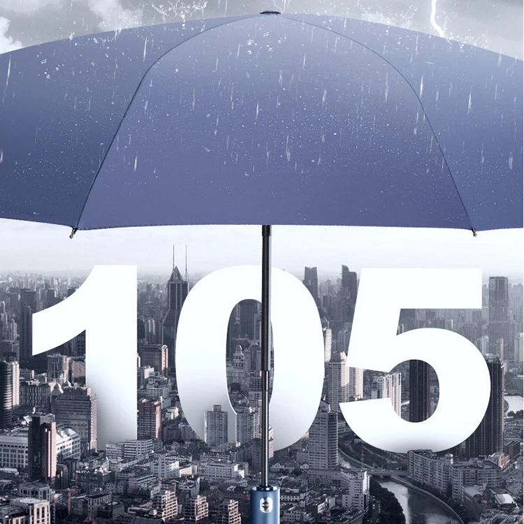CHUVABAND 23 Inch 10 Ribs Wholesale Rotating Handle Sunshade Automatic 3 Folding Umbrella Custom Logo Color Umbrella