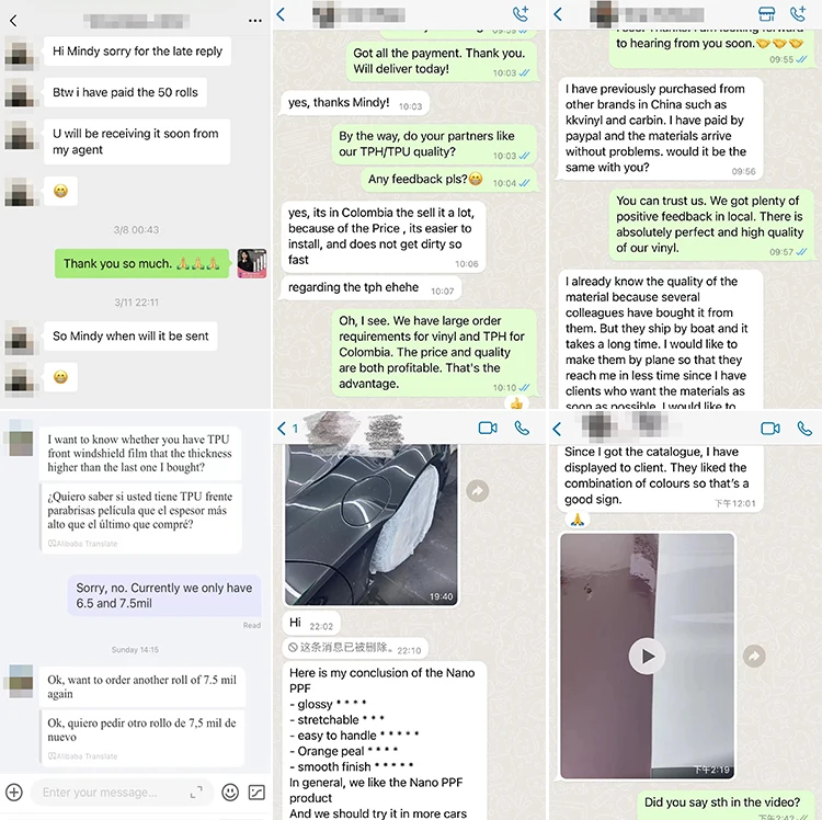 Premium Black Car TPU TPH  Paint Protection Film PPF LLumar 6.5mil 7mil 7.5mil Anti-yellowing xpel ppf film