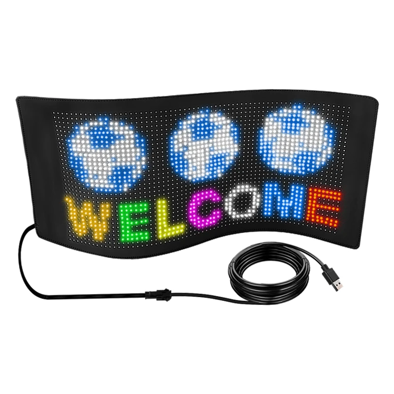 New Arrival Smart APP Control Pixel Pattern Flexible RGB Panel Car LED Sign for Car