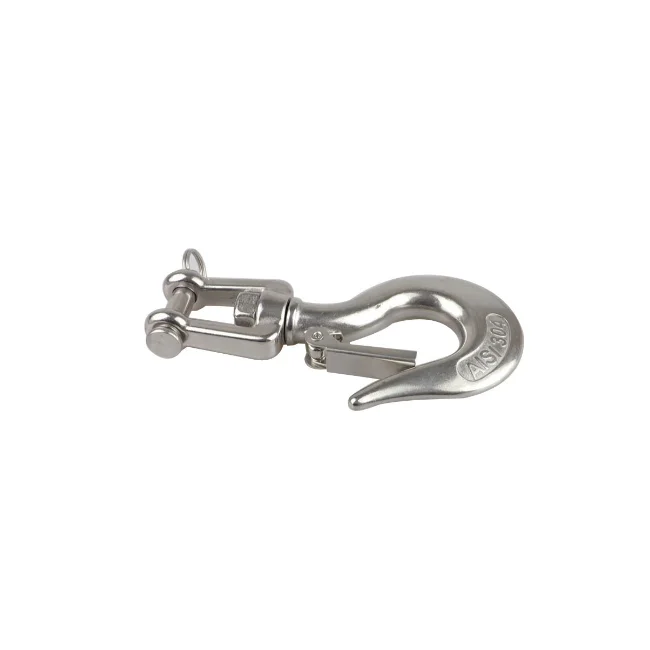 China Factory Direct Sale Utility Professional Stable Multifunctional Stainless Steel 304 Jaw Swivel Crane Hook For Chain Sling
