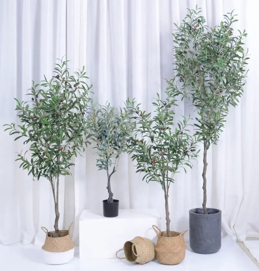 olive Leaf Artificial Olive Topiary Fruit Tree Height 90-300cm For Market Or Home Use